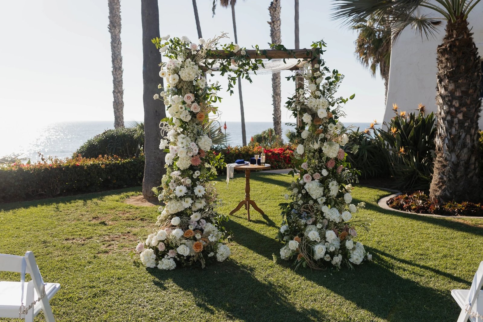 Colorful reception table details and florals
